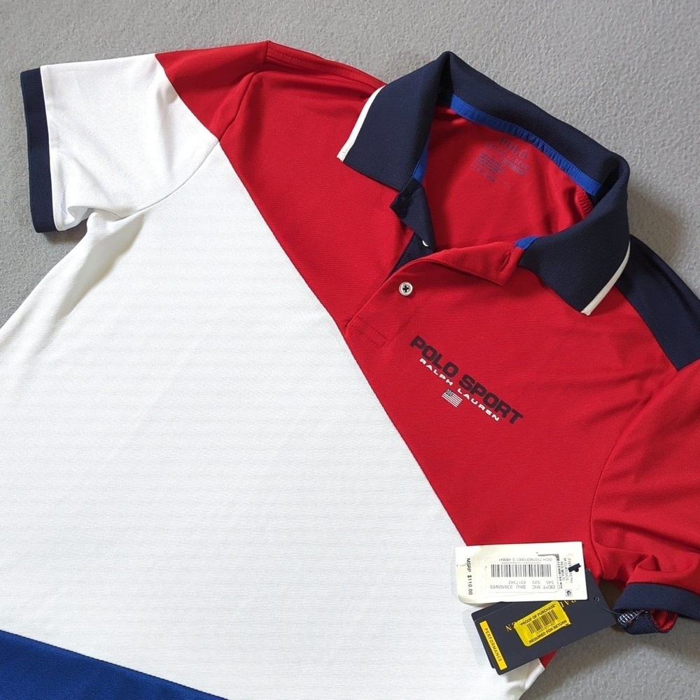 Polo Sport Ralph Lauren Mens Performance Colorblock Polo Shirt Small NWT